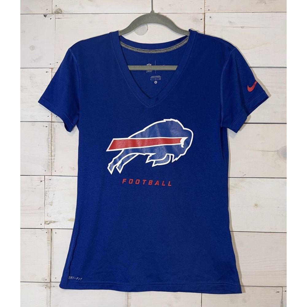Nike Buffalo Bills V-Neck Blue Shirt Womens Size Small